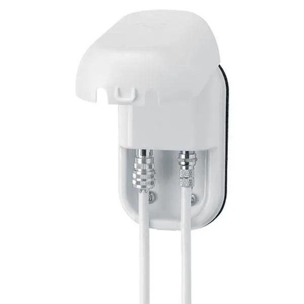 White satellite socket on white background