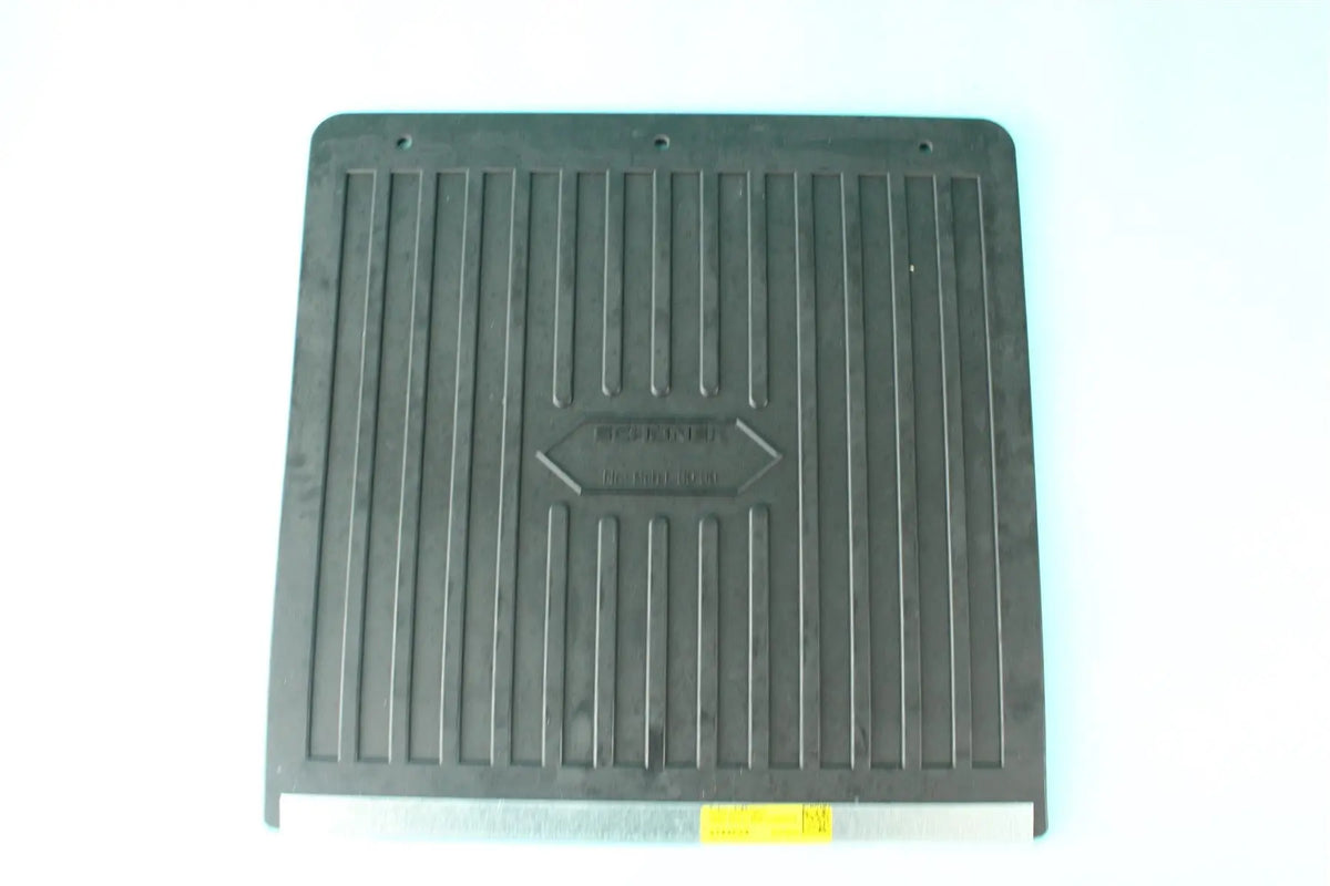 A grey Dethleffs motorhome mudflap.