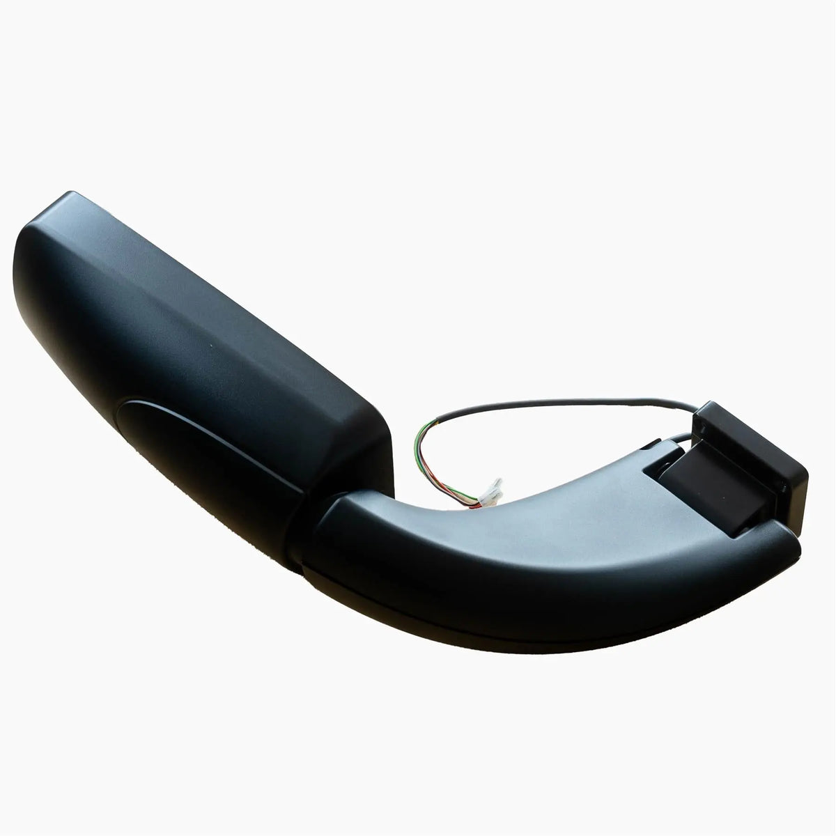 A black Roller Team A Class motorhome offside wing mirror.