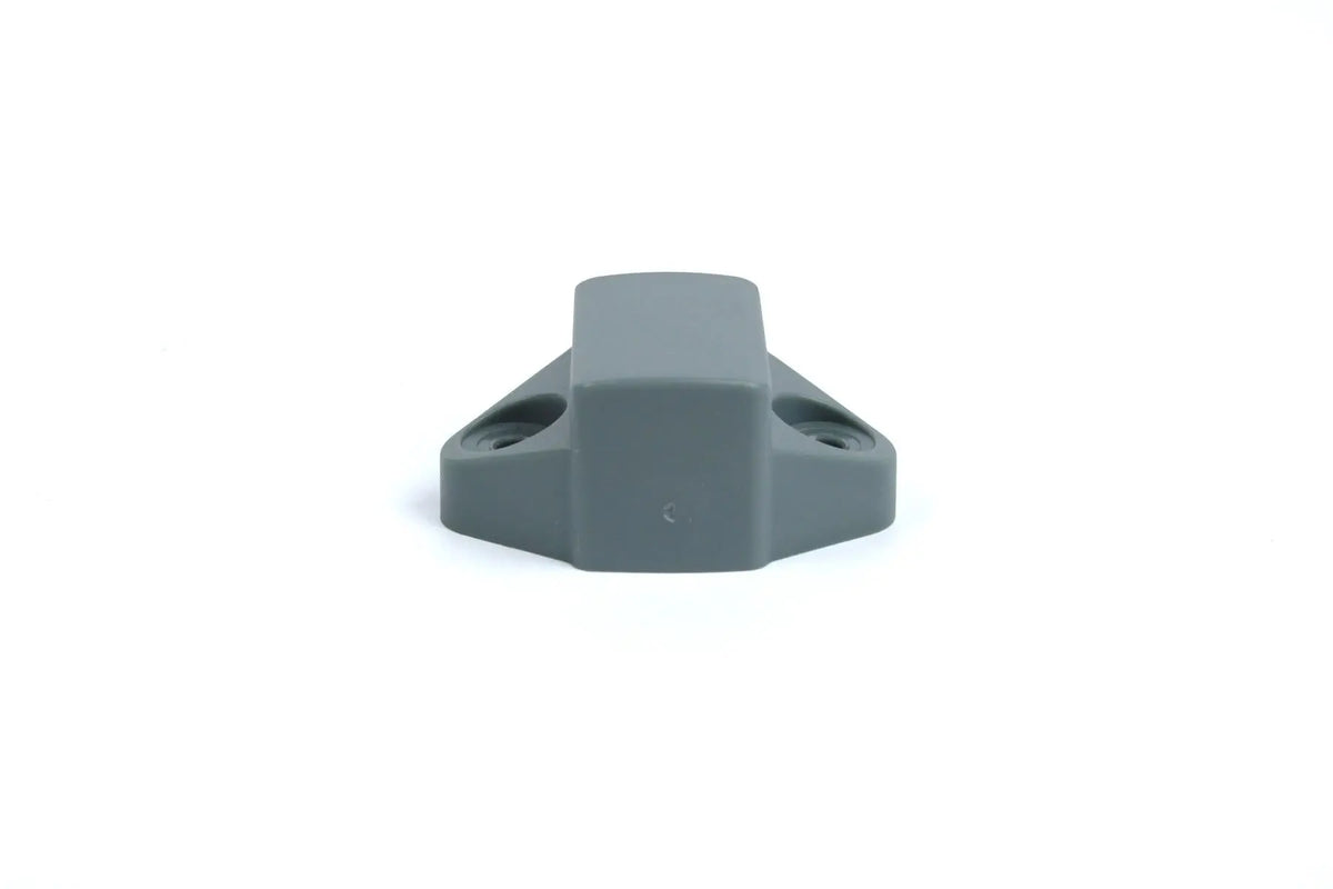 A grey Roller Team motorhome internal door catch.