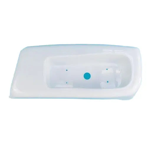 A white Elddis Autoquest motorhome offside corner bumper.