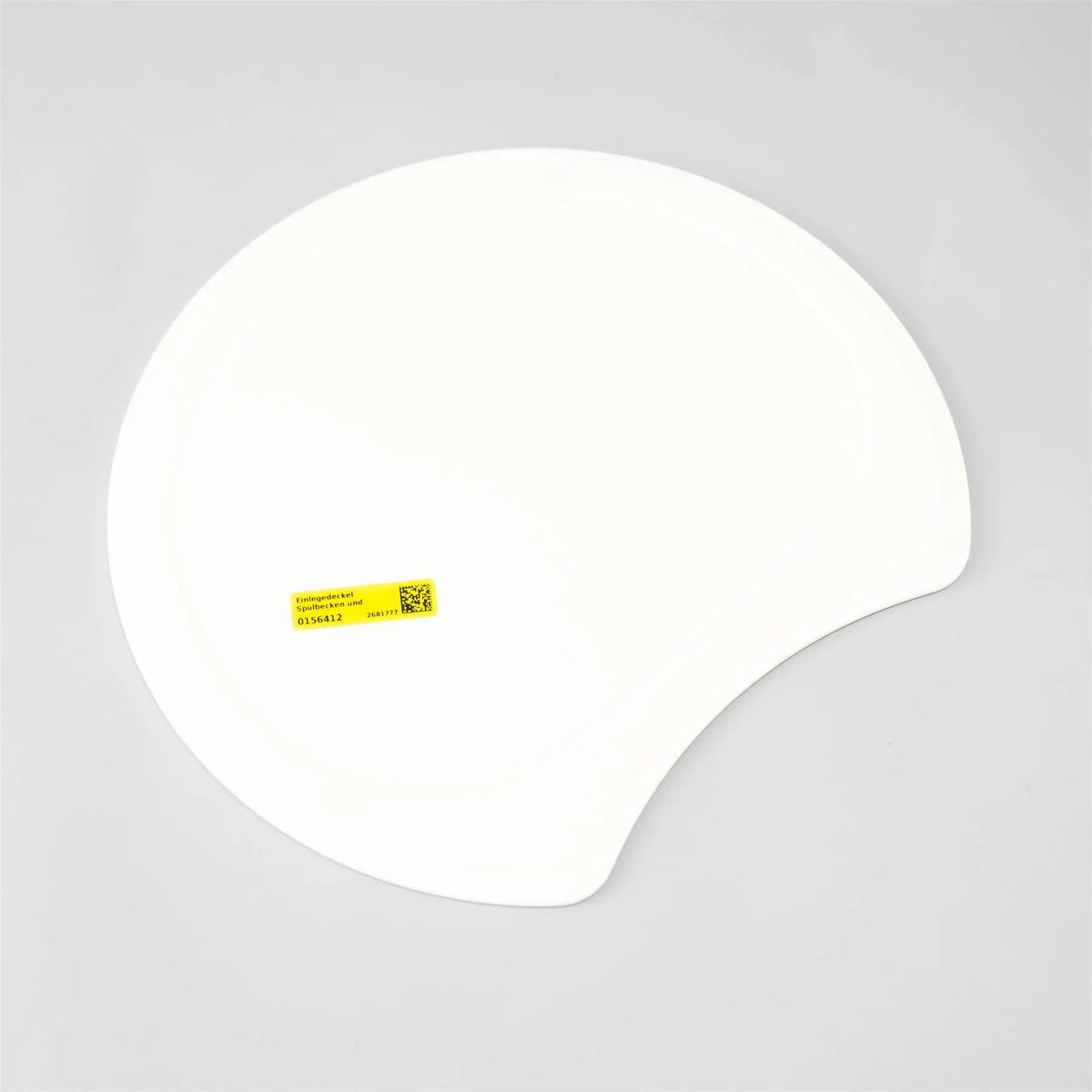 A white Dethleffs motorhome wash basin cover.