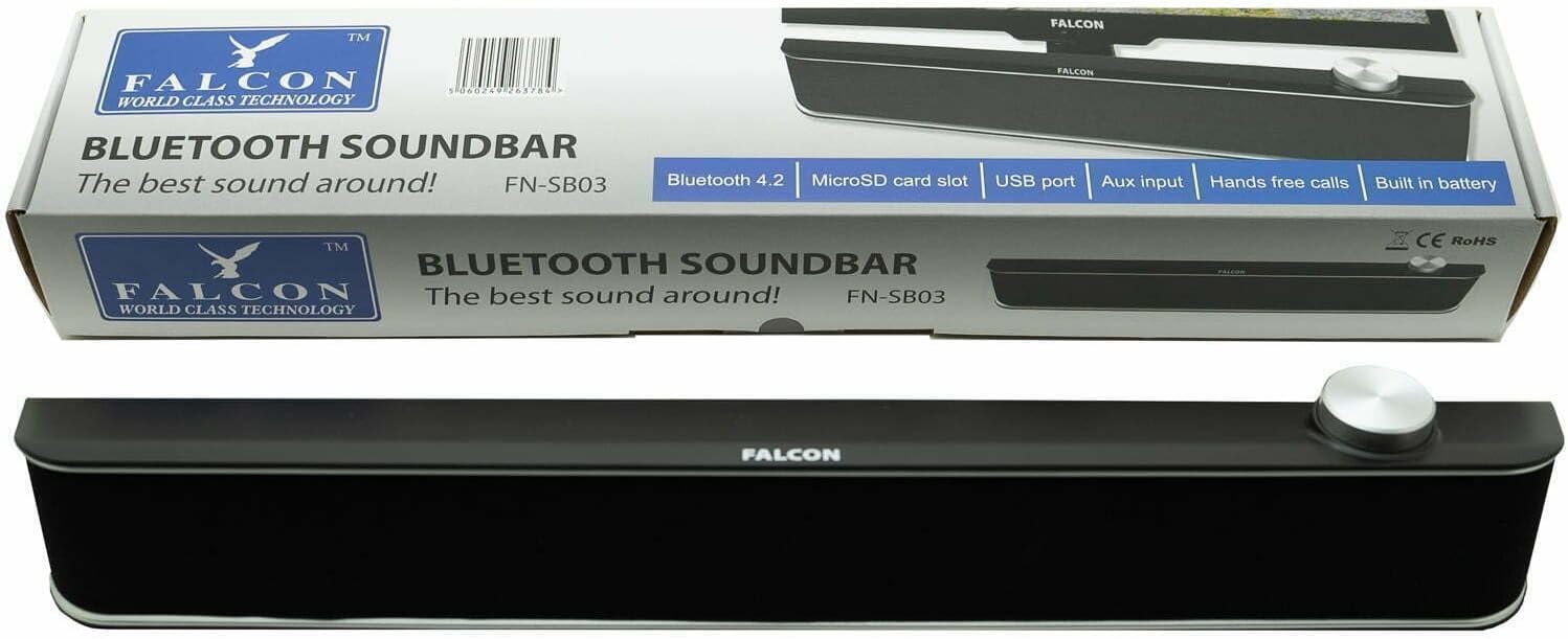 Falcon 10 Watt Soundbar High Quality Sound with Audio In, Bluetooth and Micro-SD