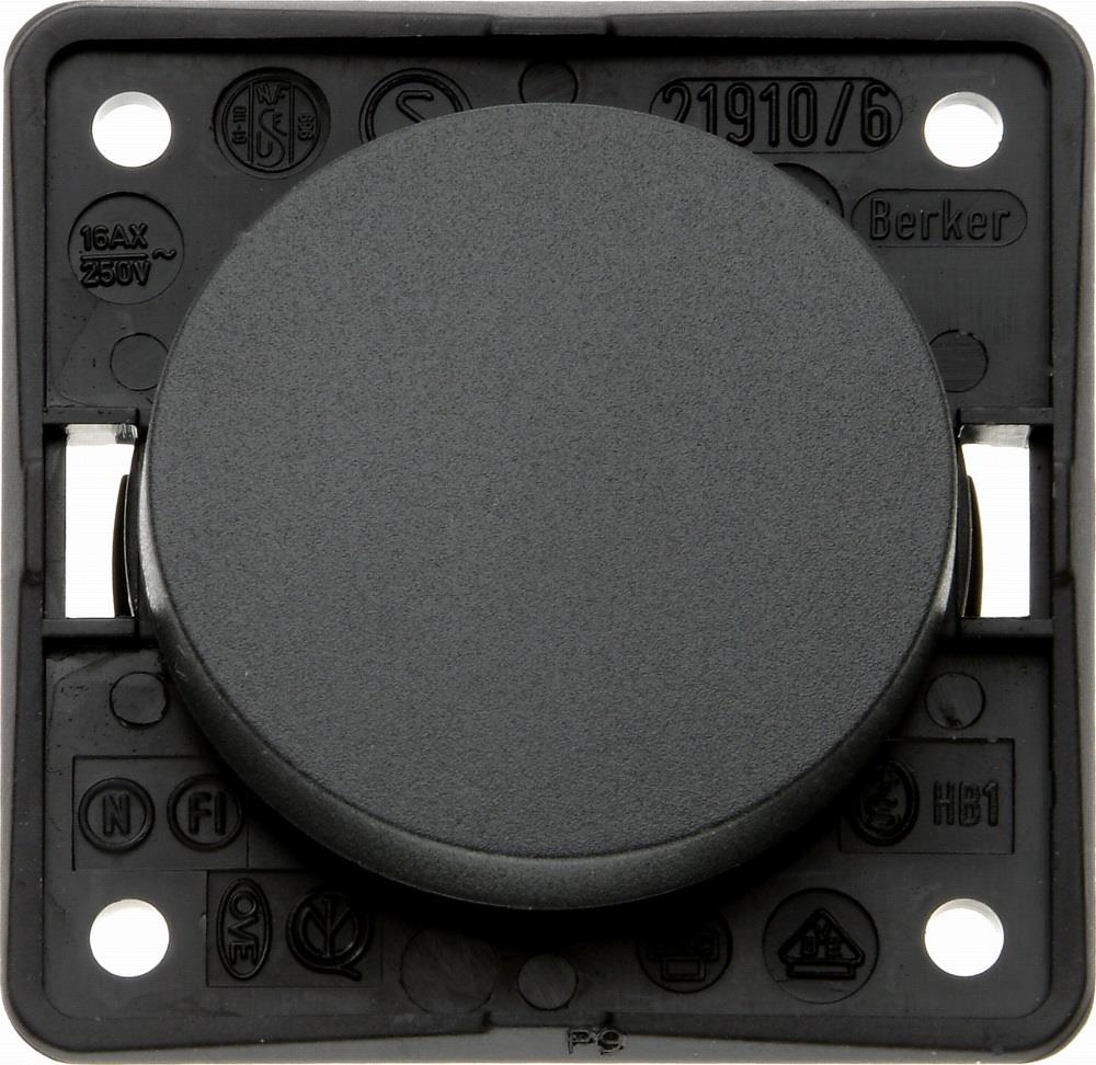 Berker Anthracite Flow/Pure On/Off Rocker Switch