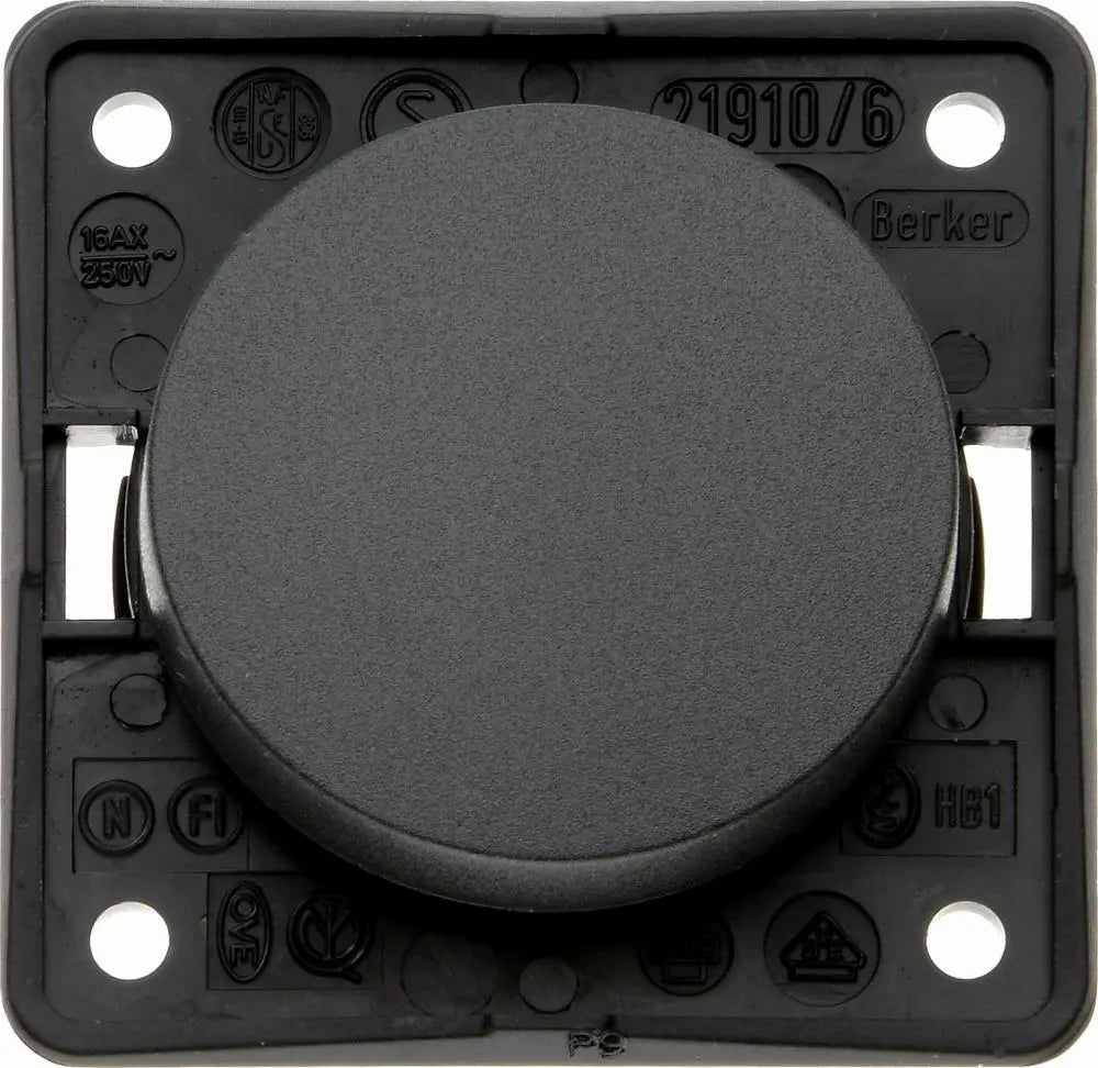 Berker Anthracite Flow/Pure On/Off Rocker Switch Berker