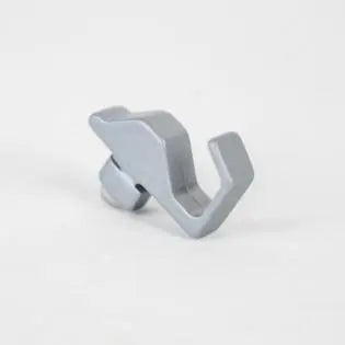 Three matte silver Sunlight motorhome storage hooks.