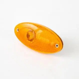 An orange Dethleffs motorhome side marker light.