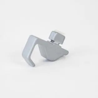 Three matte silver Sunlight motorhome storage hooks.