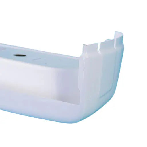 A white Elddis Autoquest motorhome nearside corner bumper.