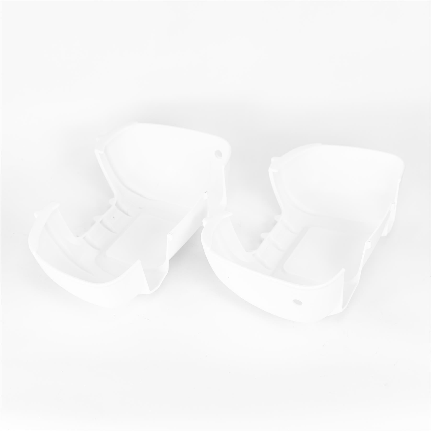 White Milenco short-arm mirror protectors for motorhome