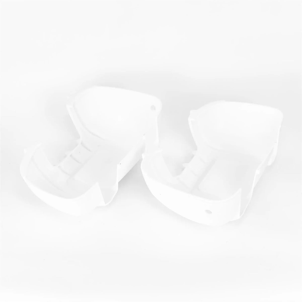 White Milenco short-arm mirror protectors for motorhome