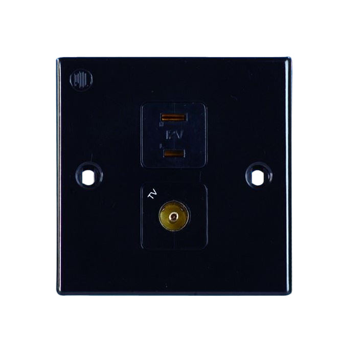 POWERPART TV & 12 Volt Socket - Black