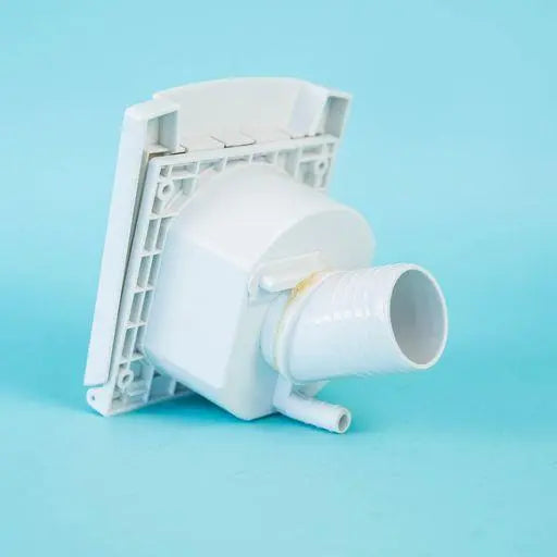 A white Dethleffs motorhome water inlet.