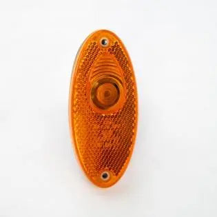 An orange Dethleffs motorhome side marker light.