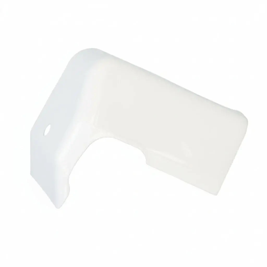 A white Roller Team Zefiro motorhome offside corner bumper pod.