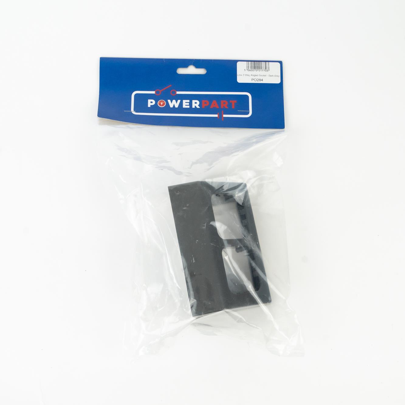 C-Line 2 Way Angled Socket in Dark Grey