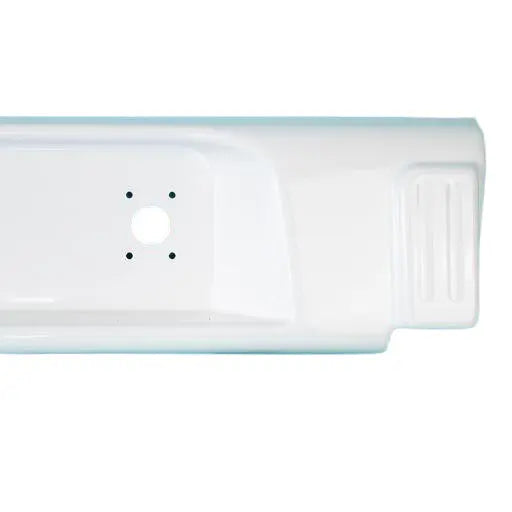 Close up of a white Elddis Autoquest motorhome bumper central section.