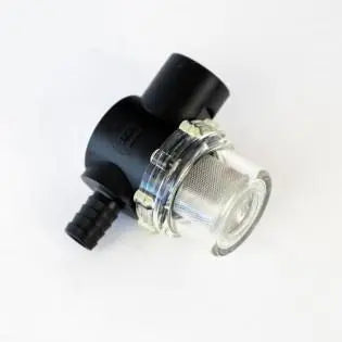 Shurflo Inline filter 1/2 barb to flexible hose Shurflo