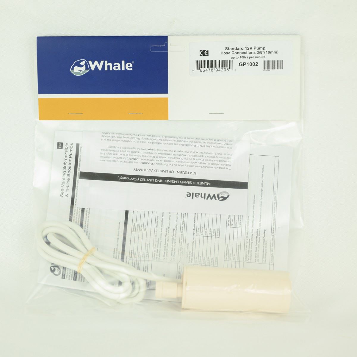 Whale Submersible Pump Standard Flow 12DC GP1002