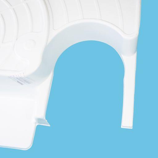 Close-up of Roller Team shower tray for motorhome