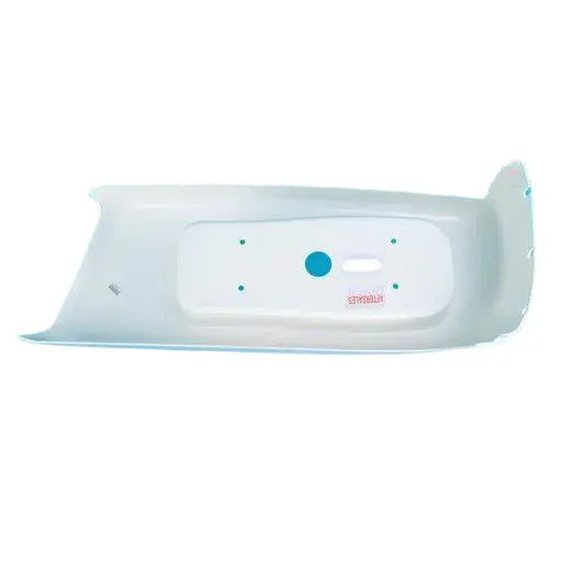 A white Elddis Autoquest motorhome offside corner bumper.