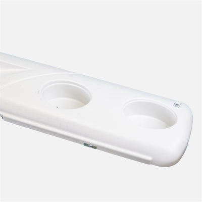 A white Roller Team Autoroller motorhome rear bumper.
