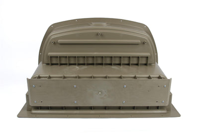 A beige Roller Team motorhome internal access step.