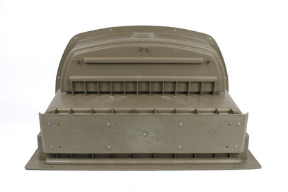 A beige Roller Team motorhome internal access step.