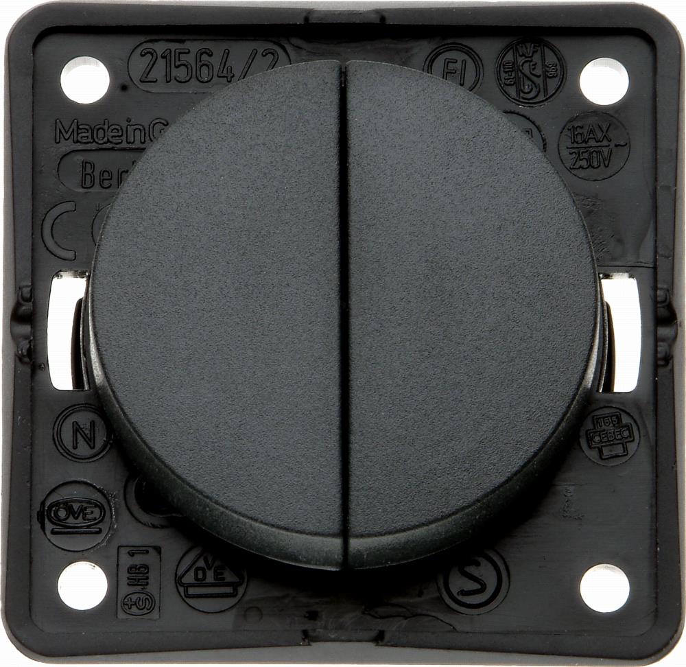 Berker  Anthracite Double On/Off Switch 12V