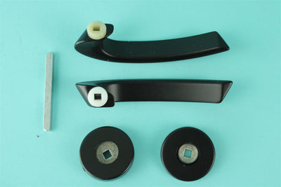A black Sunlight motorhome door handle.