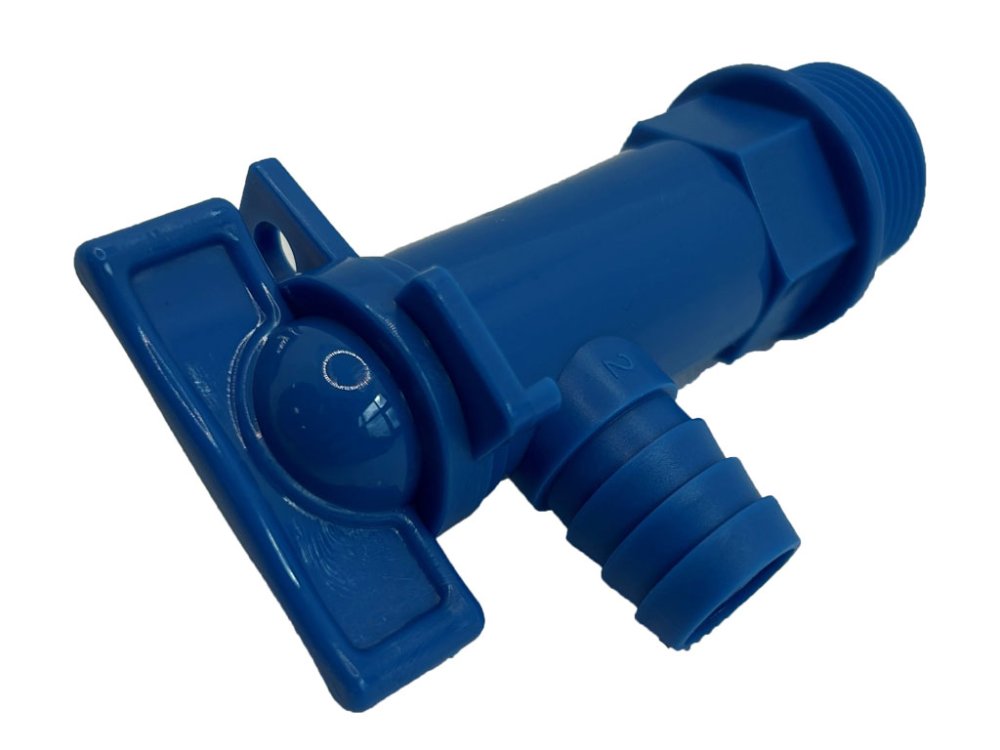 Blue Fresh Water Drainage TAp with 3/4" male BSP Pennine Leisure Supplies