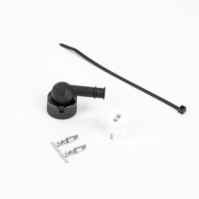 A black Roller Team motorhome side marker light terminal.