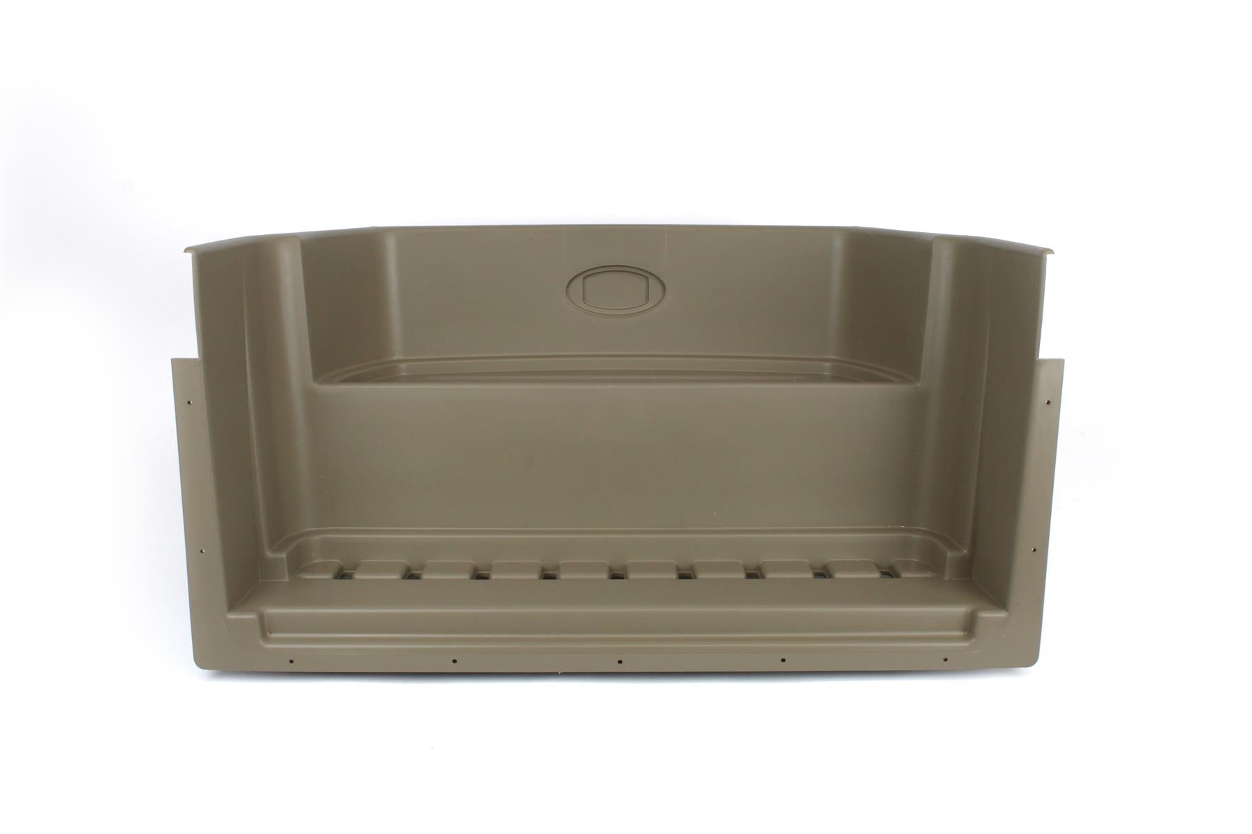 A beige Roller Team motorhome internal access step.