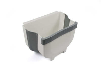 Small Collapsible Waste Bin - White/Grey