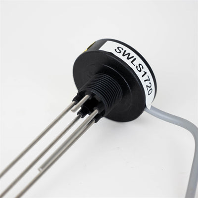 A black Dethleffs motorhome fresh water level sensor.