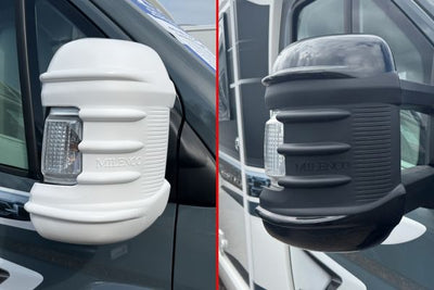 Milenco Mirror Protectors - Fits 2025 onwards Fiat Ducato, Peugeot Boxer, Citroen Relay with Long or Short Arm Mirrors. Black