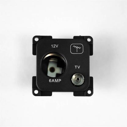 C-Line 12V & TV Socket in Black