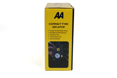 A black AA compact tyre inflator.