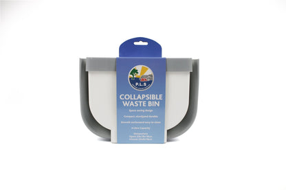 Small Collapsible Waste Bin - White/Grey