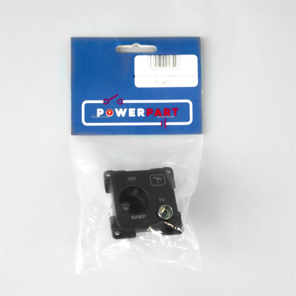 C-Line 12V & TV Socket in Black