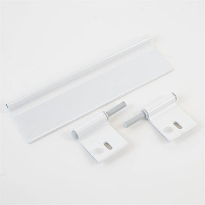 A white Roller Team motorhome garage door hinge.