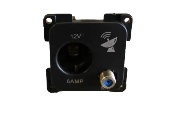 C-Line 12v & Satellite Socket, Black C-Line