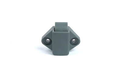A grey Roller Team motorhome internal door catch.