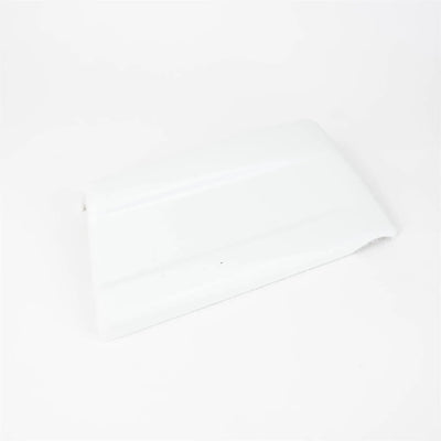 A white Autoquest motorhome offside rear skirt cap.
