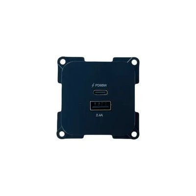 C-Line Twin USB Socket. USB-C PD & 65W USB-A. Black C-Line