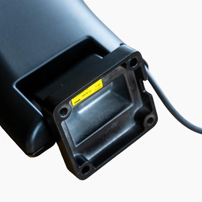 A black Roller Team A Class motorhome nearside wing mirror.