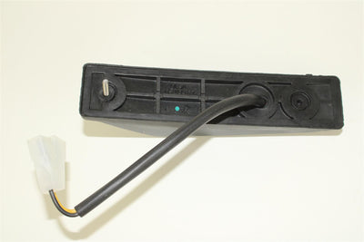 A transparent Roller Team motorhome front marker light in a black plastic case.