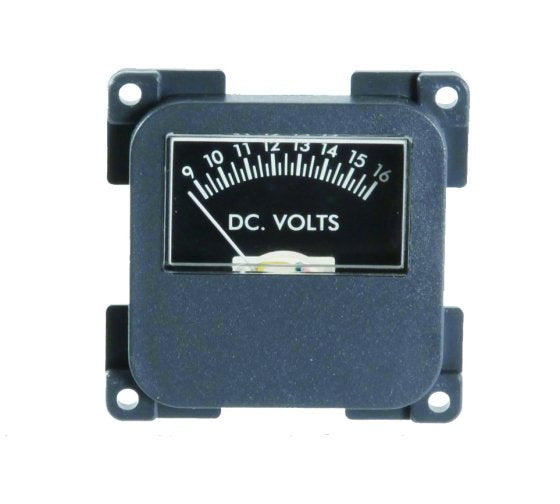 C-Line analogue 12v meter for battery monitoring and management. Finished in Dark Grey.