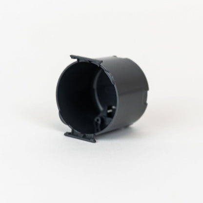 C-Line recessed circular back box used when installing 230v sockets and switches, to protect from accidental contact.