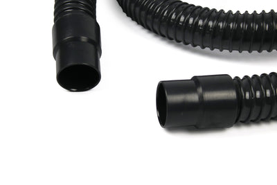 A black Dethleffs motorhome wastewater hose.